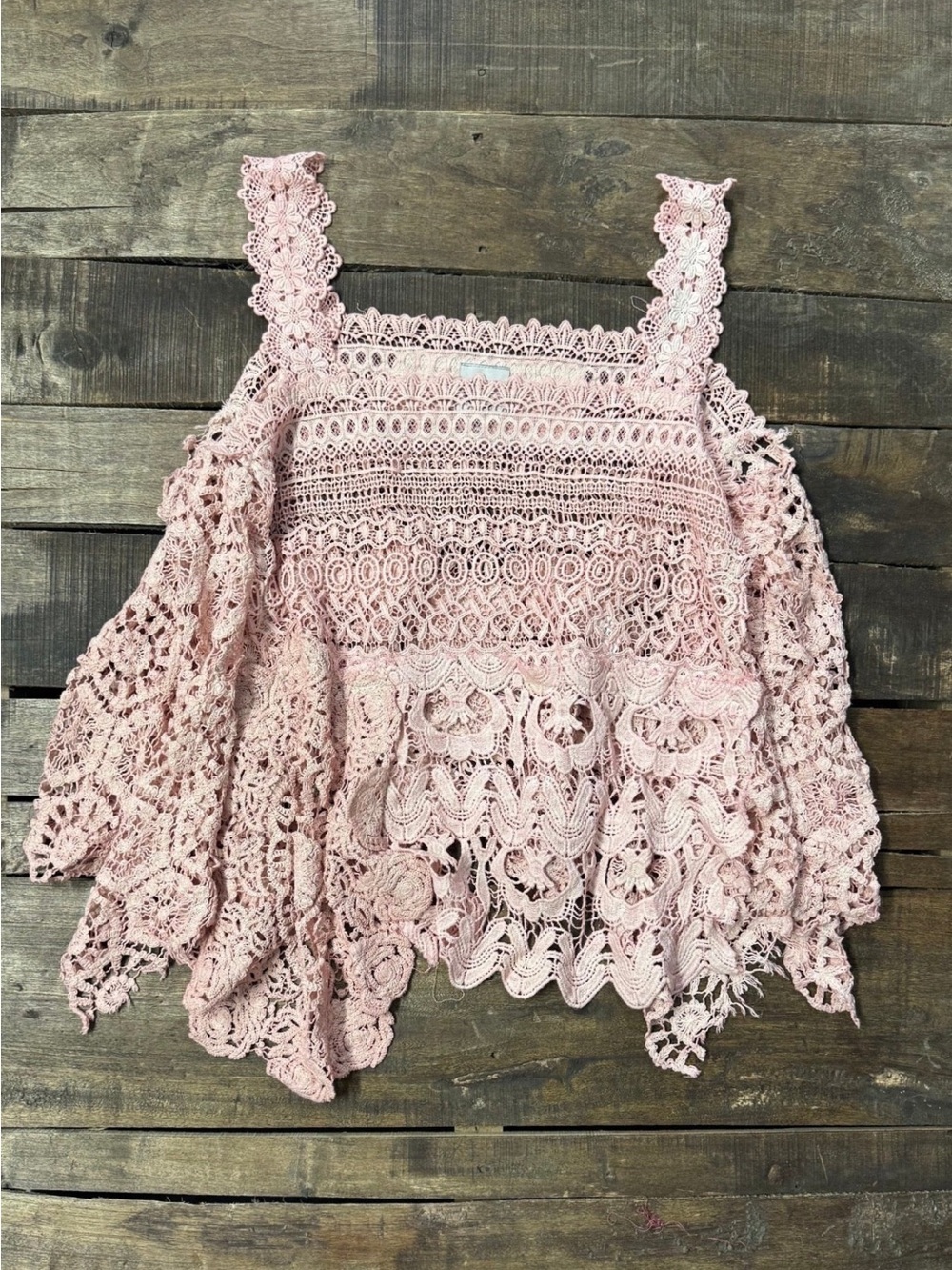 🔥BRAND NEW Forever Times Tank - Rose - Lace Crochet Cold-Shoulder Tank Top